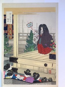 Kvinnor vid ett nō-spel, ur serien Kvinnors seder av Ogata Gekko