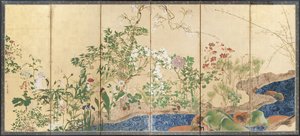 Vårens och höstens blommor av Ogata Korin
