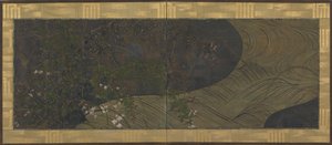 Rinnande vatten, höstgräs och blommor, Edo-period, sent 1600-tidigt 1700-tal. av Ogata Korin