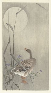 Gås vid fullmåne av Ohara Koson