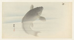 karp och fluga av Ohara Koson