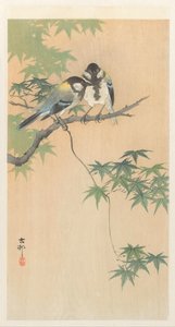 Talgoxar på lönngren av Ohara Koson