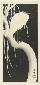 Häger i snö av Ohara Koson