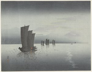 fiskebåtar av Ohara Koson