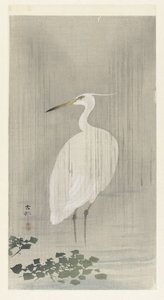 Egret i regn av Ohara Koson