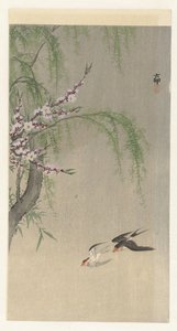 Svalor under flygning av Ohara Koson