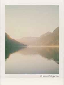Soluppgång vid Misty Mountain Lake av Ohkimiko