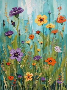 Strukturerade vildblommor av Ohkimiko