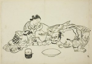 En kraftprövning, nej. 9 från en serie om 12 tryck av Okumura Masanobu