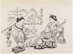 Mitate av Matsukaze och Murasame av Okumura Masanobu