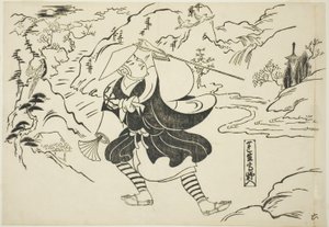 Rensho anländer till berget Koya (Rensho Koya-iri), från serien "Famous Scenes from Japanese Puppet Plays (Yamato irotake)" av Okumura Masanobu