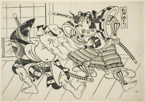 Wadas bankett (Wada sakamori), från serien "Famous Scenes from Japanese Puppet Plays (Yamato irotake)" av Okumura Masanobu