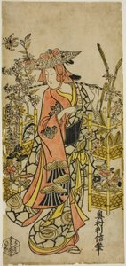Skådespelaren Hayakawa Hatsuse som blomsterförsäljare av Okumura Toshinobu