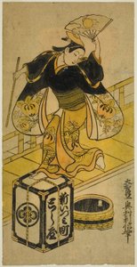 Ung man som spelar Ushiwaka av Okumura Toshinobu