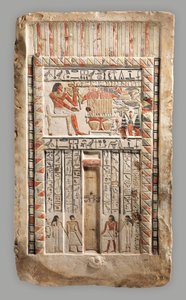 False Door of the Royal Sealer Neferiu, c.2150–2010 BC (kalksten, färg)