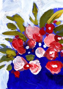 Livfulla abstrakta blommor