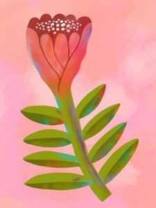 Livfull rosa botanik av Olga Skomorokhova