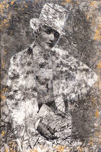 Gold, 2022 (blandteknik på trä) av Olivia Gozzano