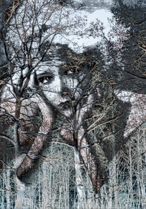 Vinterporträtt i negativ, 2021(digital mixed media) av Olivia Gozzano