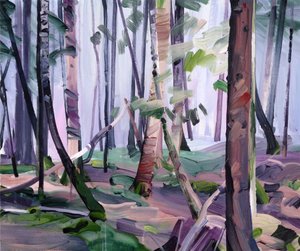 Forest 22,2017 (akryl på duk) av Olivier Morel