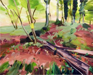 Forest 25,2017 (akryl på duk) av Olivier Morel