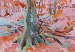 Forest 32,2018 (akryl på duk) av Olivier Morel