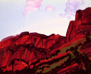 Leukerbad 16, 2012 (akryl på duk) av Olivier Morel