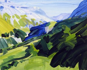 Leukerbad 34, 2017 (akryl på duk) av Olivier Morel