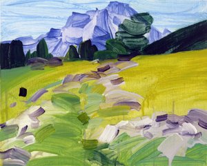 Leukerbad 36, 2017 (akryl på duk) av Olivier Morel