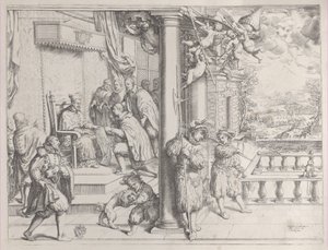 En ung man som presenterar sin avhandling för kardinal Aldobrandini, 1620., 1620. av Oliviero Gatti