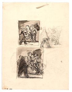 Tre studier för "Macbeth and the Witches" av Oluf Hartmann
