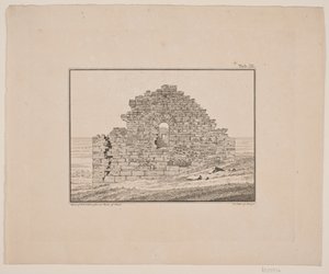 Kyrkruin på Grönland. Illustration för W.A. Grah. Forskningsresa till Grönlands östkust