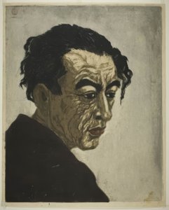 Porträt des Dichters Hagiwara Sakutaro (1886–1942), Autor von "Eisinsel" von Onchi Kôshirô