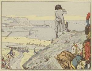 I lägret Boulogne tittade Napoleon ständigt över kanalen mot England, september 1803 av Onfray de Breville Job