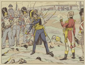 Besegrade för första gången, på en plats som i geografi är känt som Waterloo, men för historien som svek. Den dagen gav Cambronne sitt sista ord. av Onfray de Breville Job