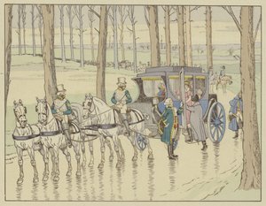 Napoleon möter ärkehertiginnan Marie-Louise av Österrike, som han måste gifta sig med, 27 mars 1810 av Onfray de Breville Job