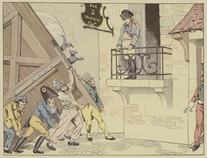 Staden Grenoble öppnar sina portar för Napoleon när han återvänder från exil på Elba, den 7 mars 1815 av Onfray de Breville Job