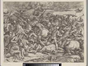 Slaget vid Milvian Bridge av Orazio Farinati (attributed to)