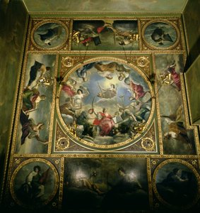 Arts and Sciences, 1636 (ursprungligen målad för drottningens hus i Greenwich, men flyttad därifrån av hertiginnan av Marlborough med tillstånd av drottning Anne). av Orazio Gentileschi