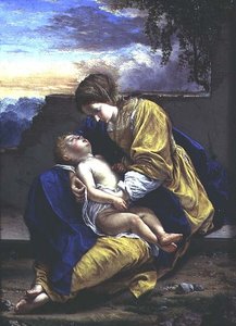 Madonna och barn av Orazio Gentileschi