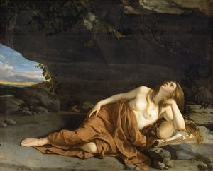 Marie Madeleine repentante - Ångerfulla Maria Magdalena - Orazio Gentileschi (1563-1638). Olja på duk, ca 1625. Mått : 163x208 cm. Konsthistoriska museet, Vienne av Orazio Gentileschi