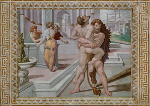 Hercules slåss mot Antaeus, detalj