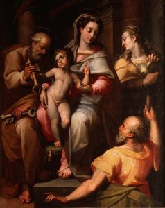 Helig familj med St. Peter och St. Maria Magdalena
