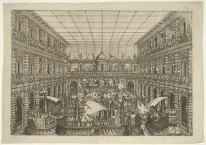 Naumachia på innergården i Palazzo Pitti av Orazio Scarabelli
