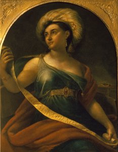 Porträtt av skådespelerskan Ekaterina Semyonova 1786-1849 som Delphic Sibyl, 1828 av Orest Adamovich Kiprensky