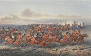 The Chestnut Troop (A Batteri) Royal Horse Artillery (akvarell på papper)
