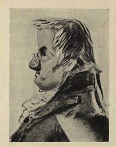 Porträttkarikatyr av arkitekten Giacomo Quarenghi 1744-1817, 1810-talet.