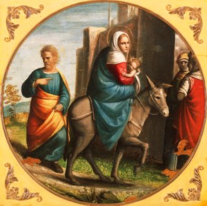 Tillbaka från flyg till Egypten av Ortolano (c.1488 c.1525)