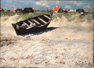 Båt vid Skagens södra strand