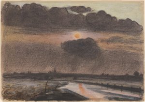 Solnedgång vid floden